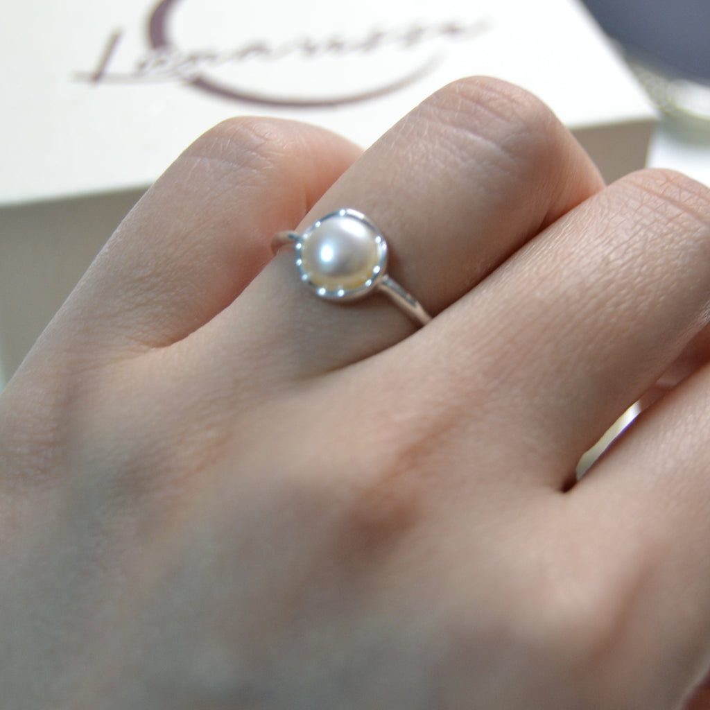 Astra Silver Pearl Ring