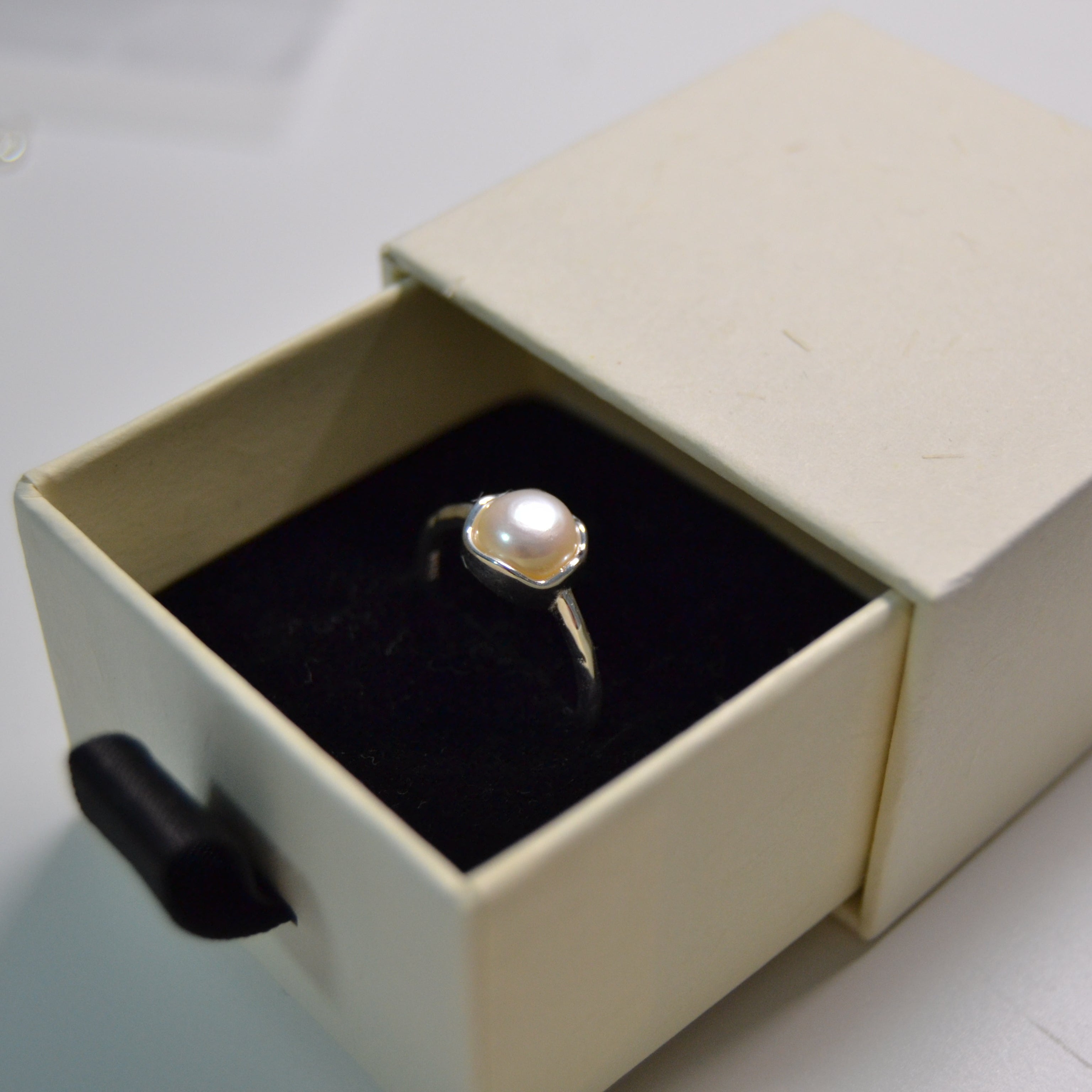 Astra Silver Pearl Ring
