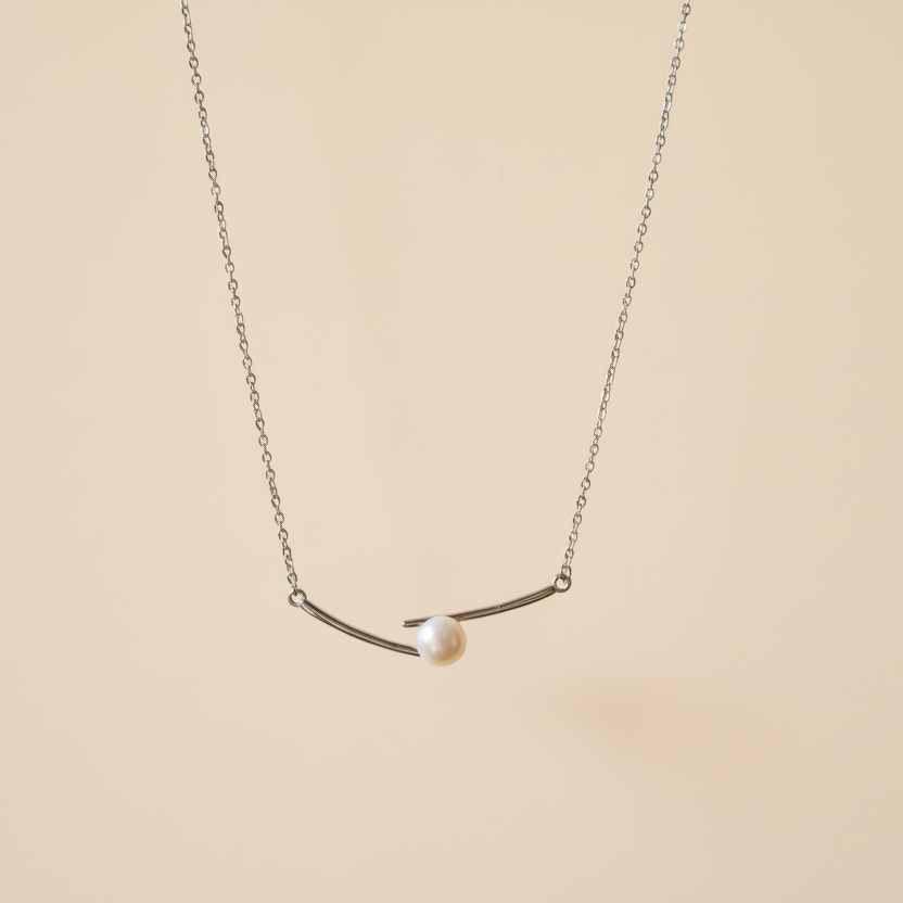 Luna Pearl Bar Necklace