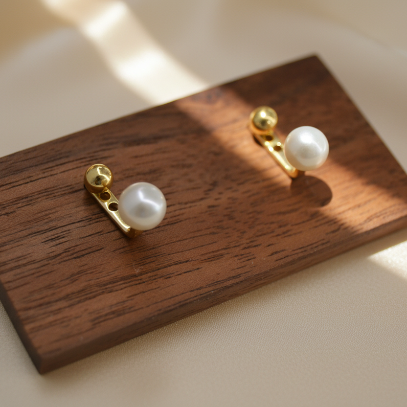 Luna Arc Pearl Earrings
