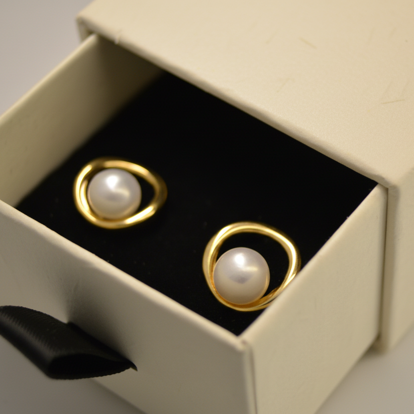 Orbit Pearl Stud Earrings