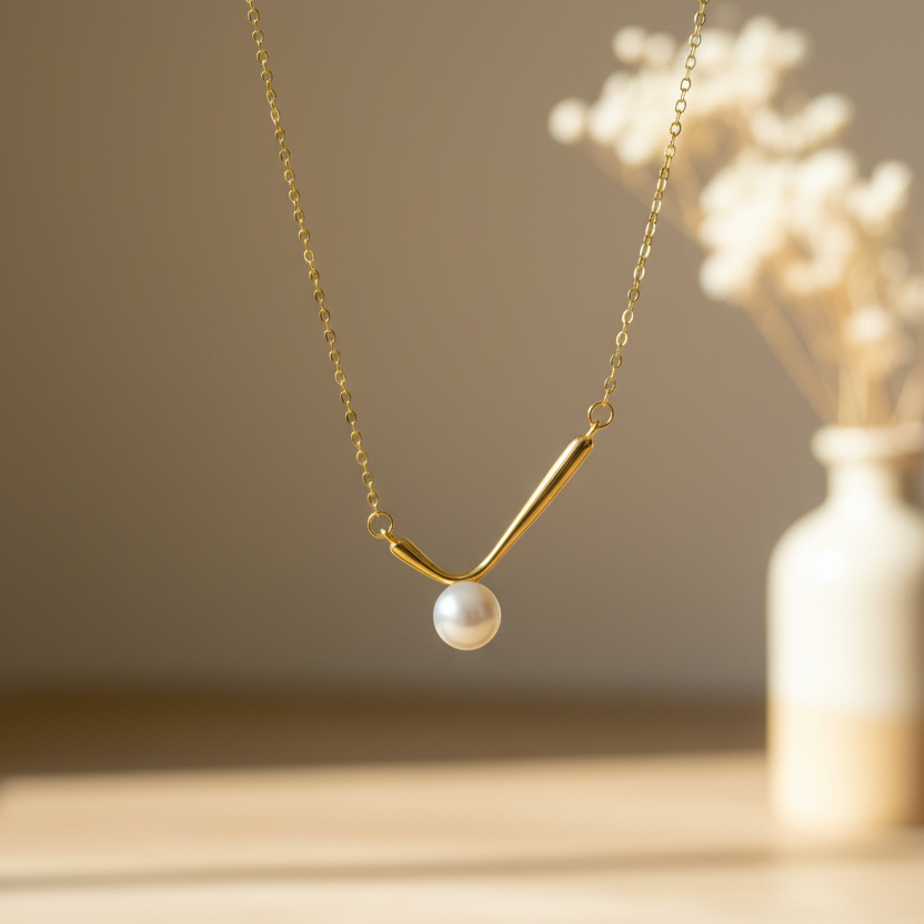 Aurora Pearl V Necklace