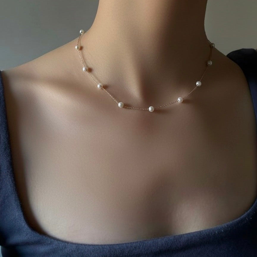 Stella Pearl Station Necklace